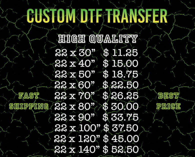 DTF Gang Sheet, Custom DTF Transfers, Personalized DTF Prints, Press Ready, Bulk dtf Transfer