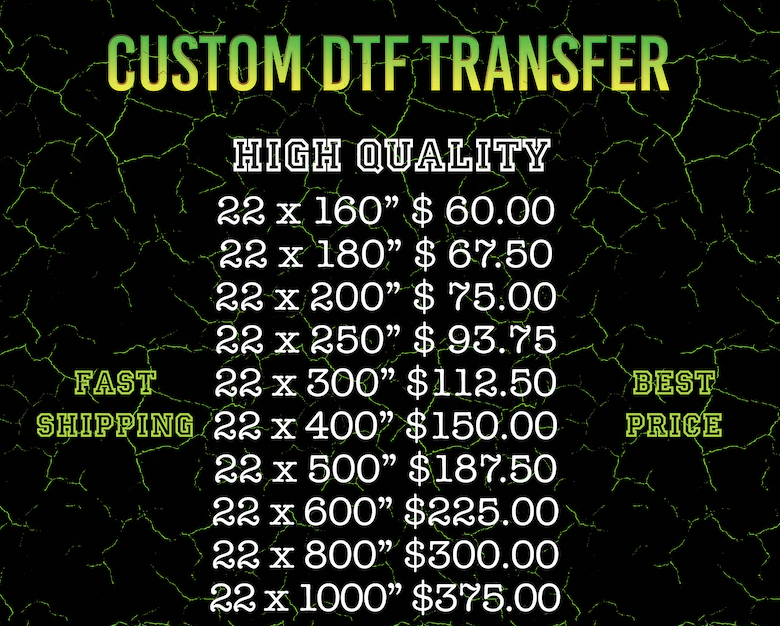 DTF Gang Sheet, Custom DTF Transfers, Personalized DTF Prints, Press Ready, Bulk dtf Transfer