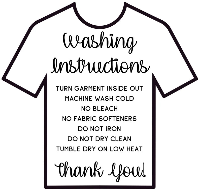 a t - shirt that says washing instructions