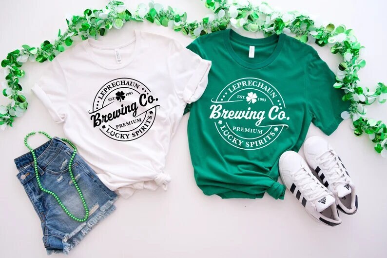 Leprechaun Brewing Co Shirt, Retro St Patrick's Day Gift, Vintage Irish Shirt, Lucky Spirits Shirt, St Patty Day Shirt, Irish Shirt Gifts